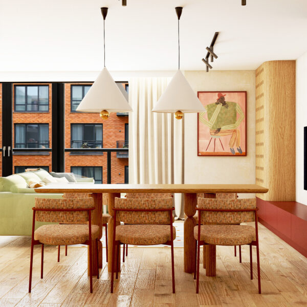 living room with balcony